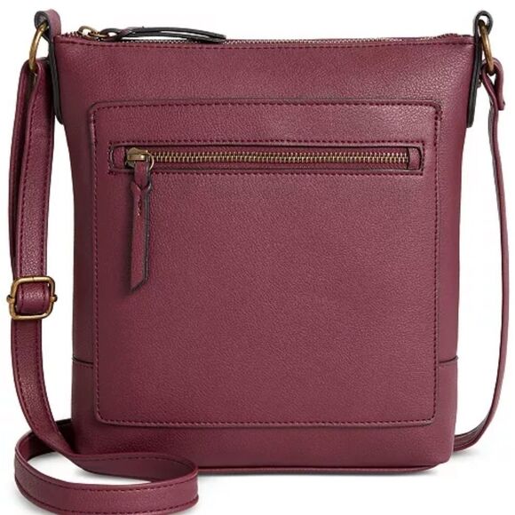 Style & Co Hudsonn Crossbody Bag red- Small, Zip Closure, Adjustable Strap - Picture 1 of 8